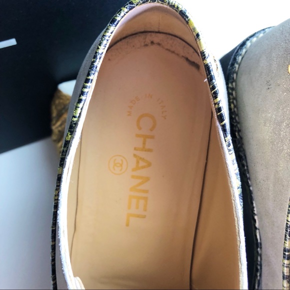 Chanel Authentic Lace Up Oxfords W/ Box 38.5 - Picture 3 of 8